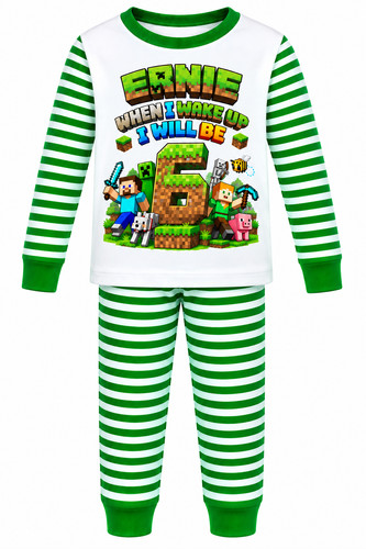Personalised minecraft pyjamas - minecraft,