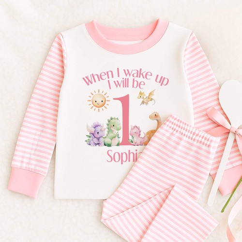 Personalised pink striped - pink,