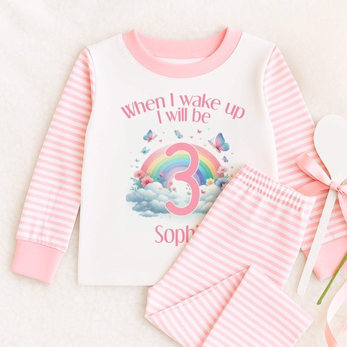Personalised pink striped - pink,